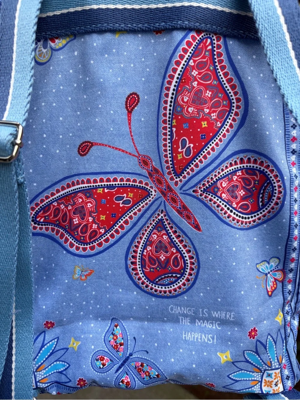 Brighton Love Bandana Paisley Butterfly Backpack Blue NWT